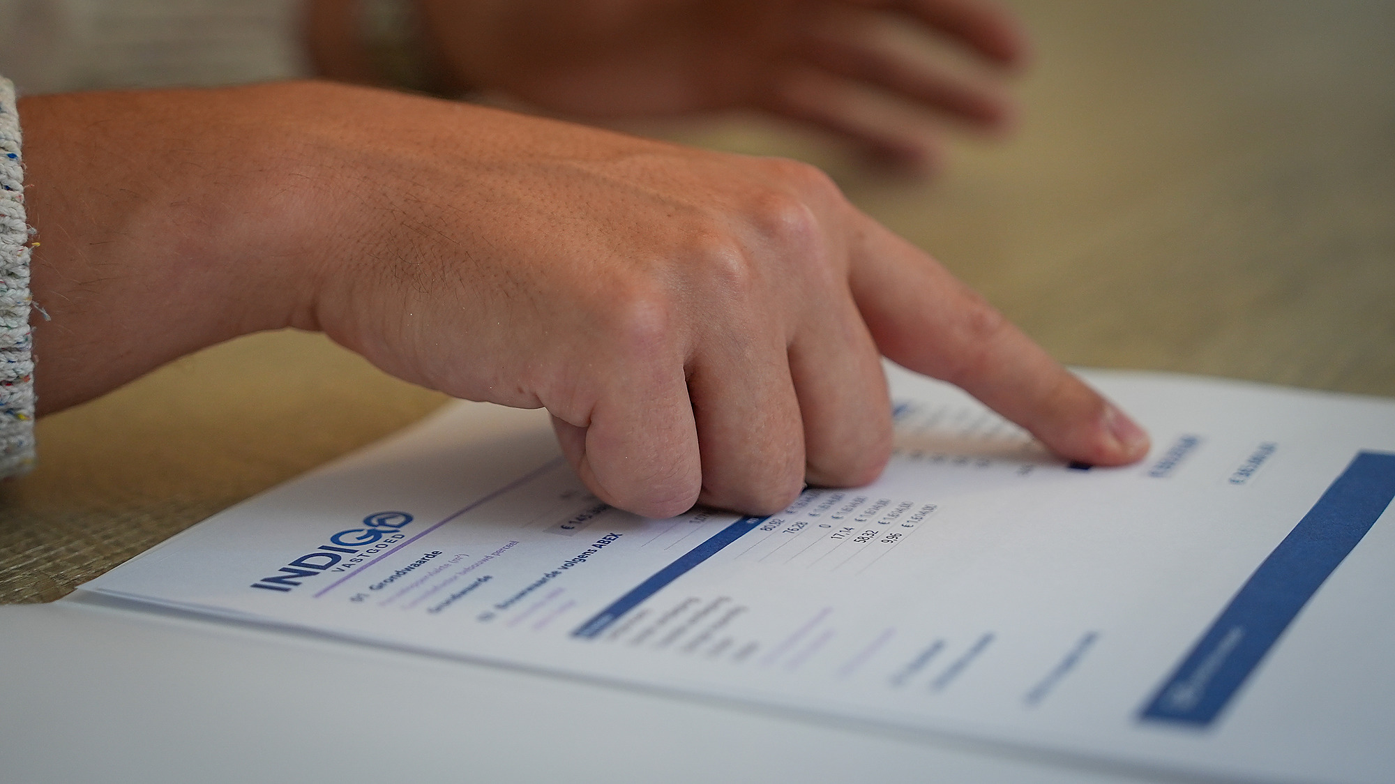 Uitleg van de waardebepaling op papier